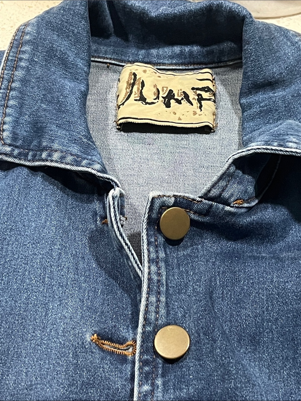 Jump 80’s-90’s Denim w Lycra Oversized Vest Double Size Pockets Made in USA 🇺🇸 - Picture 9 of 9